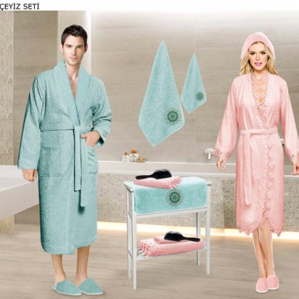 Bamboo family Bathrobe sets 4