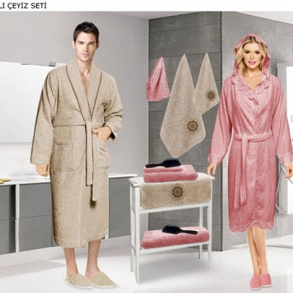 Bamboo family Bathrobe sets 4